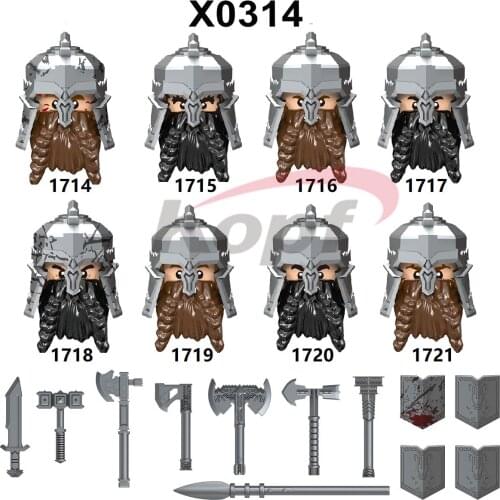 Lords Building Blocks Spartan Soldier Medieval Knights In Ancient Military Dwarf Weapons Figures Head For Children Toys X0314
