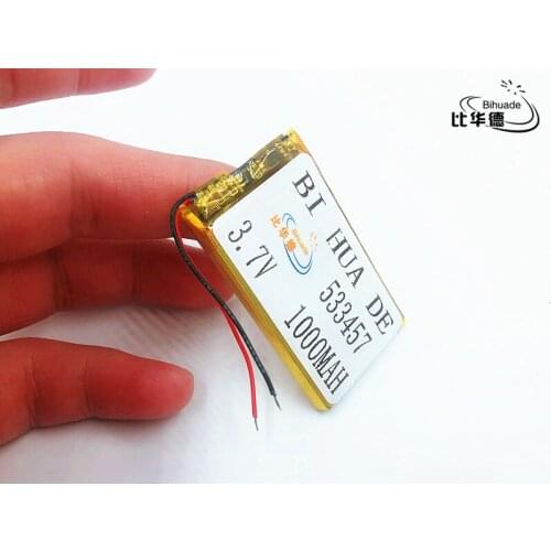 Li-Po 3.7V 1000mAh 533457 Lithium Polymer Li-Po li ion Rechargeable Battery cells For Mp3 MP4 MP5 GPS