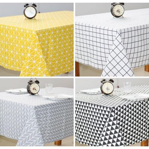 Mylb Sytlish Linen Table Cloth Country Style Plaid Print Multifunctional Rectangle Table Cover Tablecloth Home KitchenDecoration