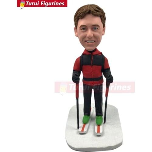 Ski Personalized Gift Ski Custom Bobble Head Ski Figurine Ski Birthday Cake Topper Husband Ski Gift Boyfriend Ski Gift Father Sk