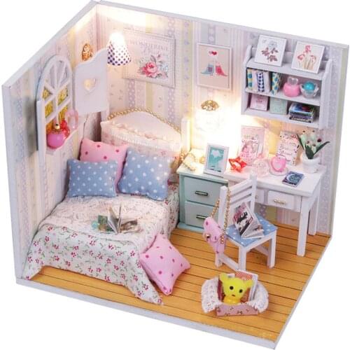 Furniture Dolls Houses Wooden 3D Dollhouse Christmas Gifts Toys for Children Early Learning Building Kit Kids Birthday Toy Gifts