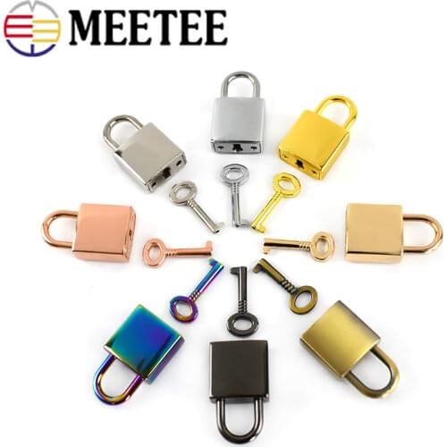 Meetee 2/5sets Hardware Accessories Jewelry Locks Clasp Metal Keys Padlocks for Luggage Box Decor Lock Buckle DIY Spring Clasp