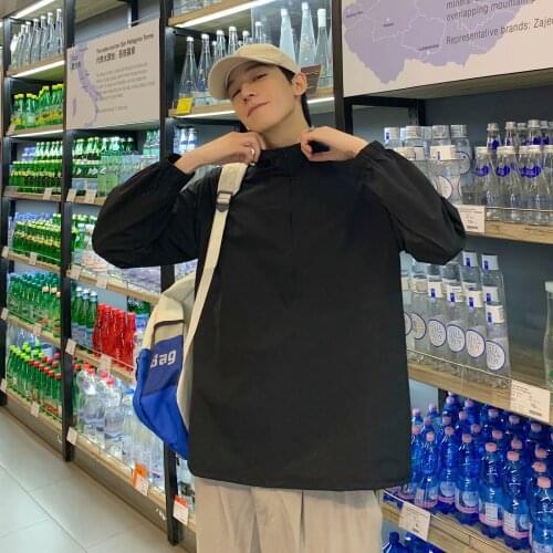 Mens Hooded Autumn and Winter New Solid Color Hoodie Loose Hip-hop Half High Collar Jacket Man Hoodies Couple Clothes