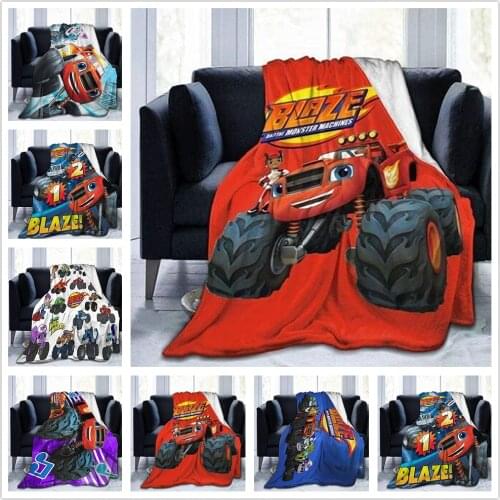 Blaze and The Monster Machine 3D Blanket Flannel Bed Throw Soft Cozy Bedspread Sofa Gift Living Room/Bedroom/Office Warm Blanket