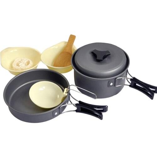 Outdoor camping set 1-2 people cookware Portable picnic barbecue nonstick