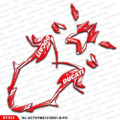 Aftermarket Stickers for DUCATI Hypermotard Hyperstrada 821 939 2013 2014 2015 2016 2017 2018, Style No.DCTHYMS1318001-B-PO