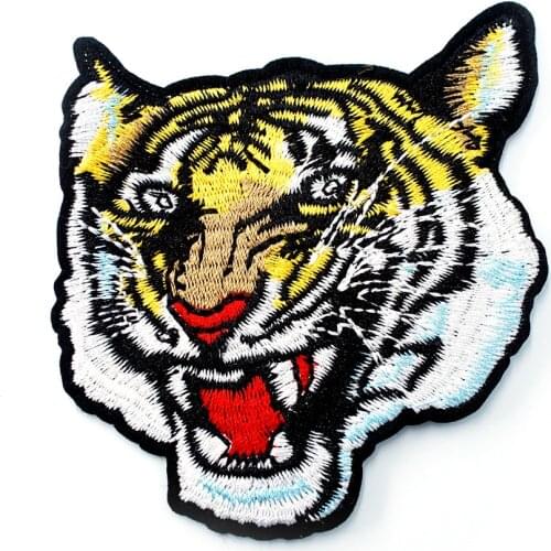 Tiger (Size:7.5x8.2cm) DIY Iron On Patch Sewing On Embroidered Applique Sewing Clothes Cartoon Garment Apparel Accessories