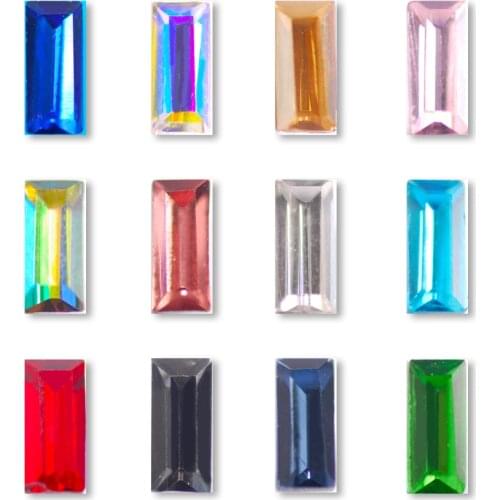 Top Quality All Sizes Rectangle Octagon Glass Rhinestones Pointback Diamantes Stones DIY Clothing Jewelry Shoes Bag Tools Gem