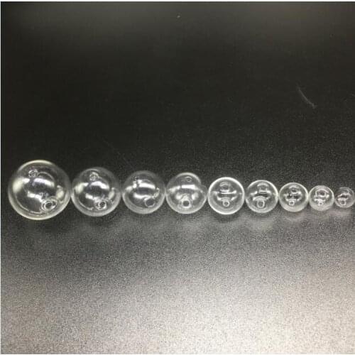 1piece 10-30mm Transparent hollow glass ball with double hole round bubble vial glass globe orbs jewelry findings beads