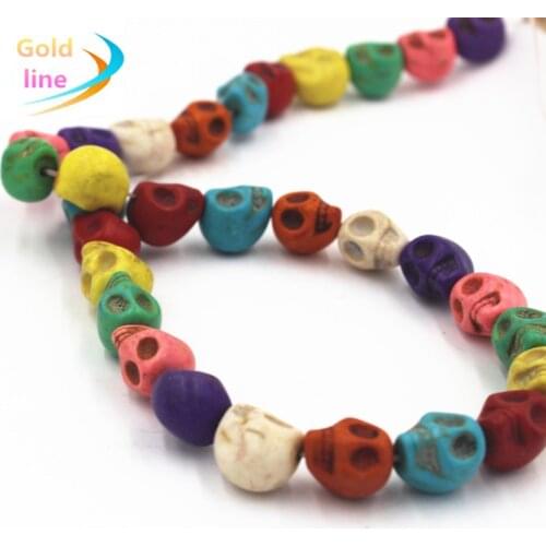Multicolor Skull Loose Beads 10MM/12 mm Black Natural Skull Beads Fit Jewelry DIY making