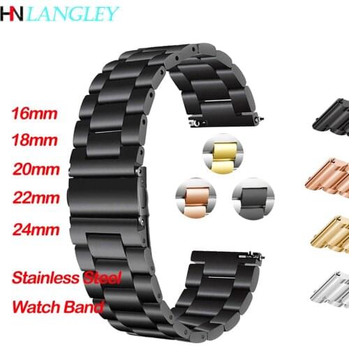 General Quick Release Watch Strap Solid Stainless Steel Watch Band Replacement Strap 16mm 18mm 20mm 22mm 24mm Metal Bands