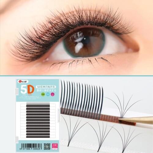 New 5D eyelash extension fan auto flowering eye lashes easy flowers camellia lashes hand blooming dense super soft mink cilia