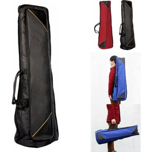 Portable Oxford Cloth Tenor Trombone Backpack Add Sponge Instrument Bag Waterproof Blue / Red / Black