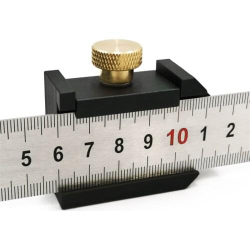 DIY Woodworking Angle Scriber Steel Ruler Positioning Block Line Scriber Gauge Aluminum Alloy For Carpentry Measuring Tools