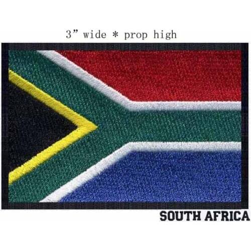 SOUTH AFRICA embroidery black border flag iron on patch 3" wide football patch/badge for fashion
