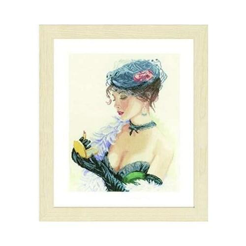 Top Quality Lovely Counted Cross Stitch Kit Lady with Lipstic lanarte Fashion Lady Woman Girl with hat