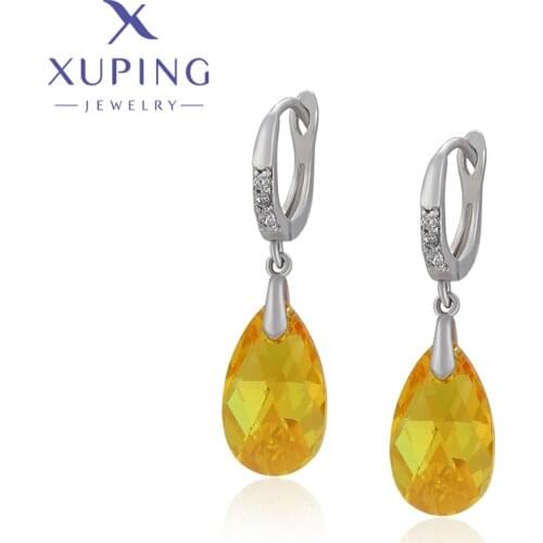 Xuping Jewelry Summer Sale Fashion Drop Shaped Crystal Earring of Popular Europen Design for Women 810663834