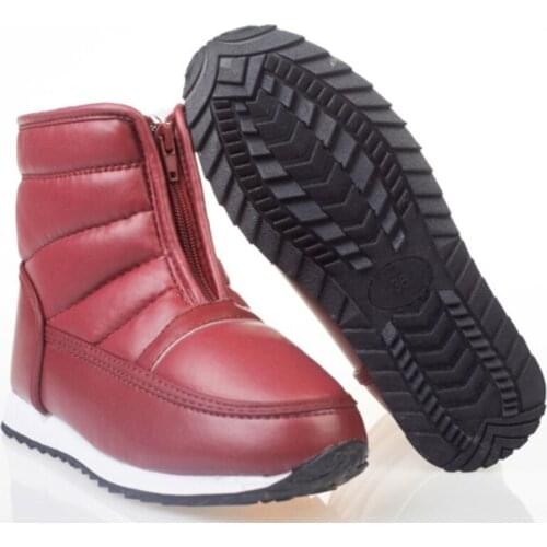 Winter mens And womens Boots Plus Velvet Thick Flat Ankle Boots Casual Light Warm middle-aged And Elderly Snow Boots