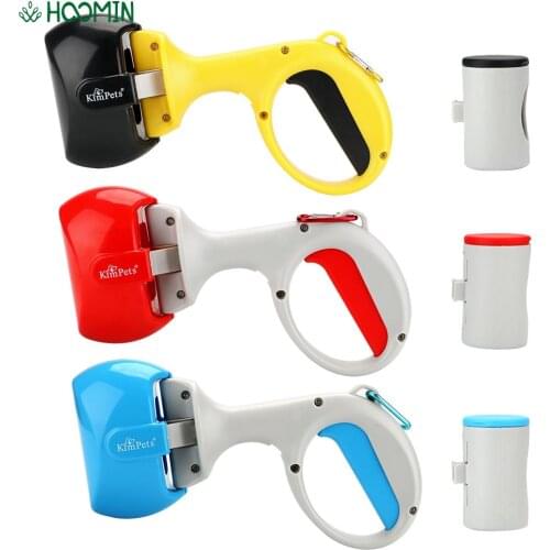 2 In 1 Portable Pet Pooper Scooper Pick Up Holder with 1 roll Poop Bags Outdoor Waste Cleaning Tools Pet Accessories