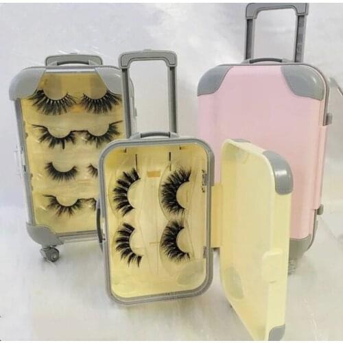 3pcs Cute Trunk shape 9.2x4.8x14.8cm Packing box eyelash package box Jewelry box Candy box Creative False Eyelash Storage Box