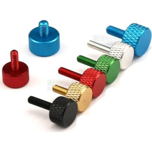 5-10pcs/lot M3 M4 m5 m6*6/8/10/12/16 colourful aluminum knurled hand tighten thumb screw