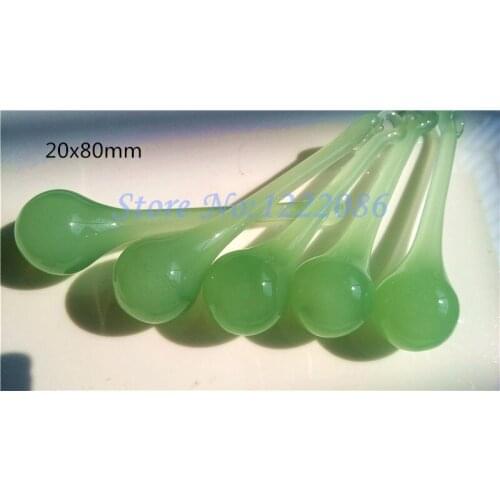 50PCS JADITE GREEN 80MM RAINDROP GLASS CHANDELIER CRYSTALS PRISMS HANGING ORNAMENTS