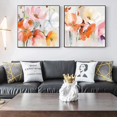 Abstract Flowers Wall Art Canvas Prints Watercolor Flowers Oil Paintings Print On Canvas Modern Wall Posters And Prints Cuadros