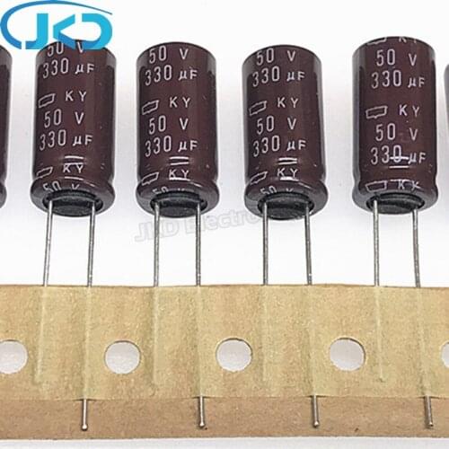 10pcs 330uF 50V NCC KY Series 10*20mm Low Impedance Long Life 50V330uF Aluminum Electrolytic Capacitor