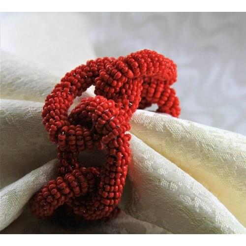 Free shipping wholesale red chain napkin ring old gold color,qn17072602 bulk napkin holder