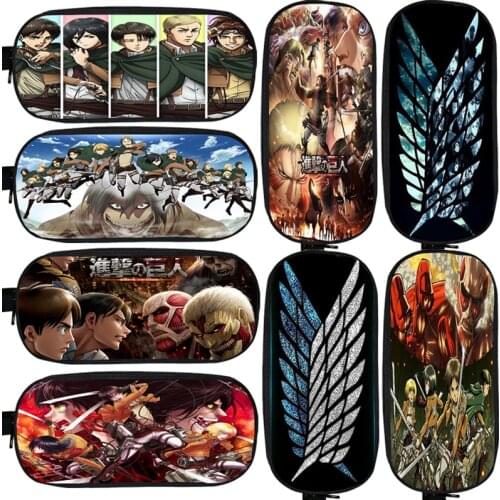 Attack on Titan Pencil Case Girls Cosmetic Box Daily Pencil bag Children Stationary Bag Students School Supplies Case Pencilcase