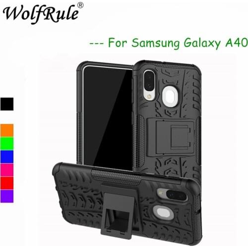For Case For Samsung A40 Cover Dual Layer Armor Silicone Back Case For Samsung Galaxy A40 Phone Holder Stand Shell SM-A405F