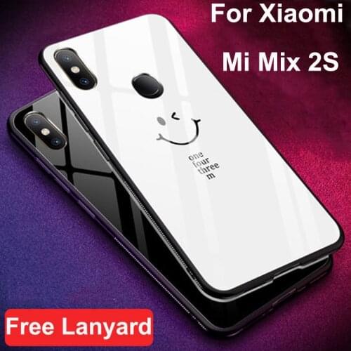 Tempered Glass Case For Xiaomi Mi Mix 2s Case Soft Silicone Frame Hard Cover 5.99'' For Mi Mix 2 s Case mimix2s cases shell