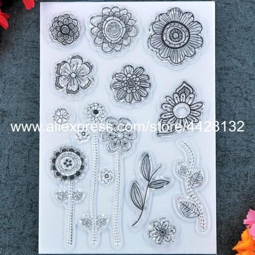 Flowers Scrapbook DIY photo cards rubber stamp clear stamp transparent stamp 10x15cm 8120431