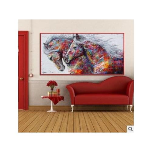 Decorative Painting Frameless Horse Computer Inkjet Living Room Bedroom Canvas Painting Home Decor Wall Art Canvas Kitchen