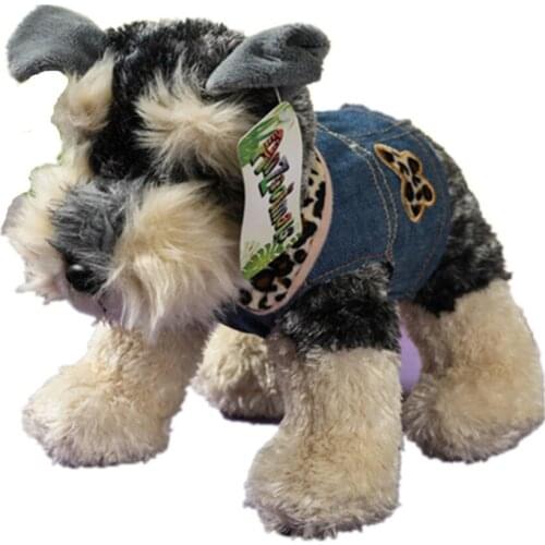 Fancytrader 8.7'' Mini Fluffy Realistic Simulation Schnauzer Dog Toys Home Decoration Doll for Kids Photograph Prop 22cm