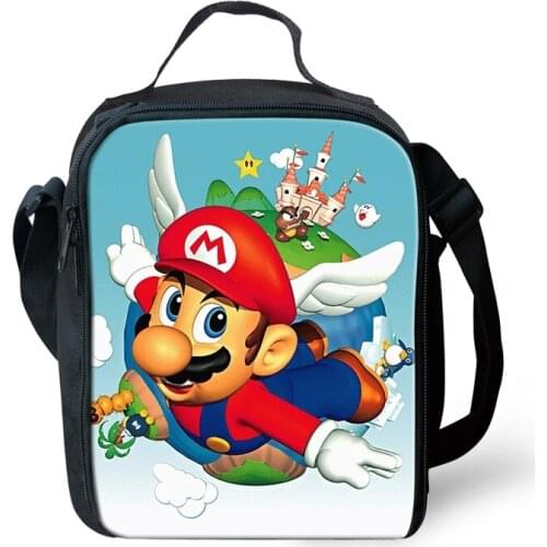 HaoYun Kids Insulated Lunch Bag Super-Mario-Pattern Students Water-proof Lunch Box Hot Game Design Girls Picnic Snacks Container