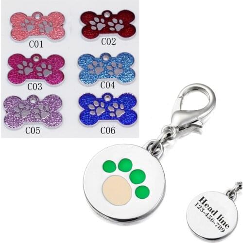 Pet ID Tags Free Engraved Cat Id Tag Text Name Telephone For Puppy Kitten Pets Tag For Cat Message Dogs