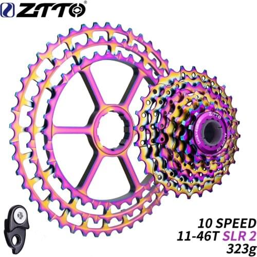ZTTO 10 Speed Bicycle 11-46T SLR 2 Rainbow Cassette HG System 10s ultralight 46T CNC 10v k7 For MTB X0 X9 X7 M610 M781 M786