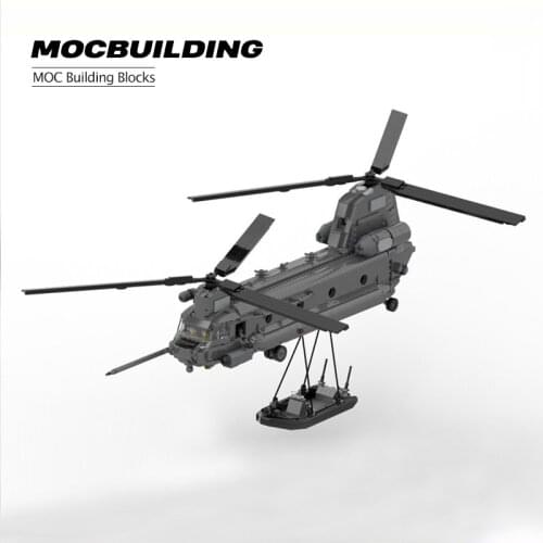 1758PCS Moc BUuilding Blocks WW2 Kids Bricks Boeing MH-47 G Special Ops Chinook Amphibian Aircraft Assembly Toy Crafts Boeing