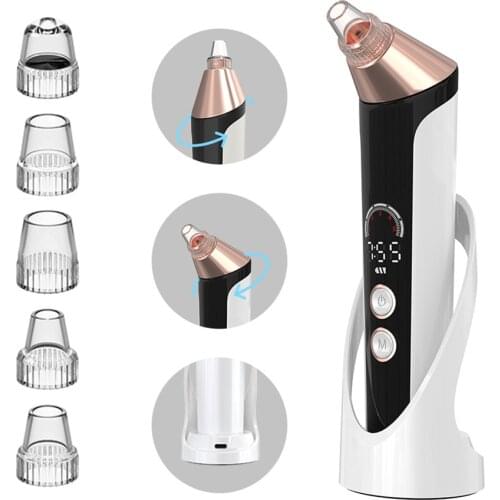 Facial Blackhead Remover Electric Pore Cleaner Suction Acne Nose Blackhead Vacuum Suction Facial USB Rechargeable Nose Tool