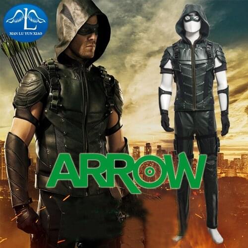 MANLUYUNXIAO Green Arrow Costume Halloween Cosplay Costume For Adult Men Full Set Men Basic Custom Made