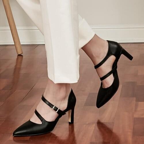 Mio Gusto Brand ALEGRA, Black / Skin / Tan / White Colors, 6Cm Heel-height, quality Fashion Women 's Pumps Shoes