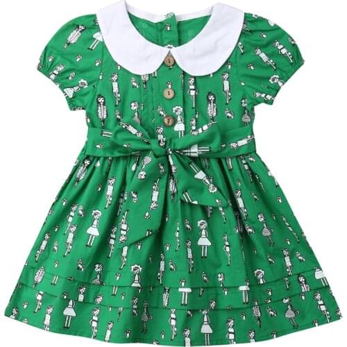 2019 Toddlers Baby Girls Kids Casual Summer Short Sleeve Dress Sundress Outfit Sundress Party Dress