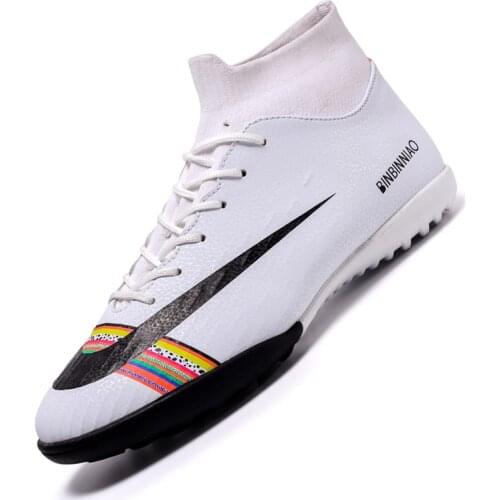 Men Football Soccer Cleats Tf Sneakers Soft Outdoor Turf Futsal Children Chaussure Kids Soccer Shoes Boots Dropshipping