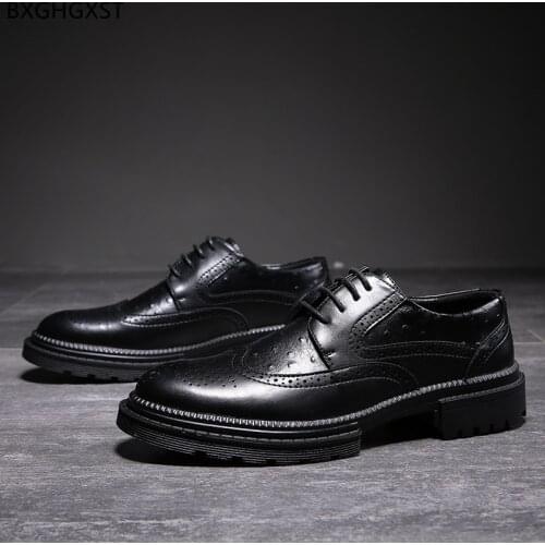 Brogue Men Dress Shoes Leather Business Shoes Men Black Casual Oxford Party Shoes for Men 2021 Zapatos De Vestir De Los Hombres