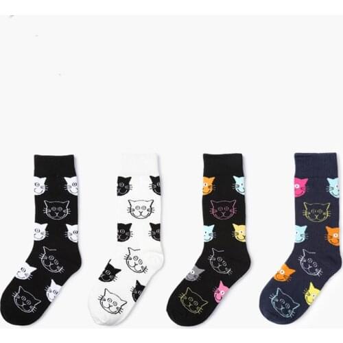[SOPLCAALCK]Jacquard Harajuku Funny Socks Women Cartoon Creative Cute Socks Middle Tube Calcetines Mujer Divertido Skarpety