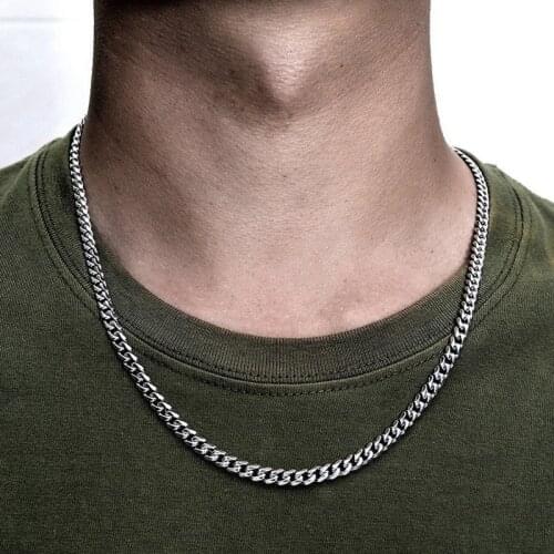 2020 New Temperament Fashion Cube Rope Chain Men Necklace Classic Stainless Steel Chain Necklace for Men Jewelry Gift