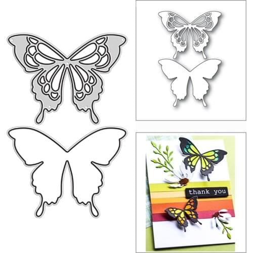 New 2021 Big Papilio Butterfly Outline Background Metal Cutting Dies for Scrapbooking and Card Making Embossing Craft No Stamps