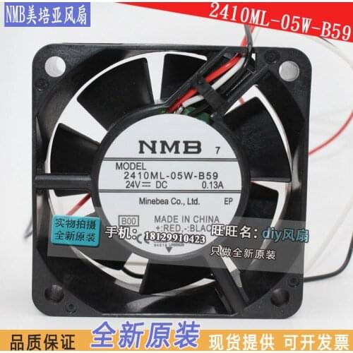 NEW NMB-MAT Minebea 2410ML-05W-B59 6025 24V 0.13A 6CM Frequency converter cooling fan