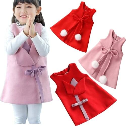 New girls autumn vest dress baby dress casual fashion girls dress
